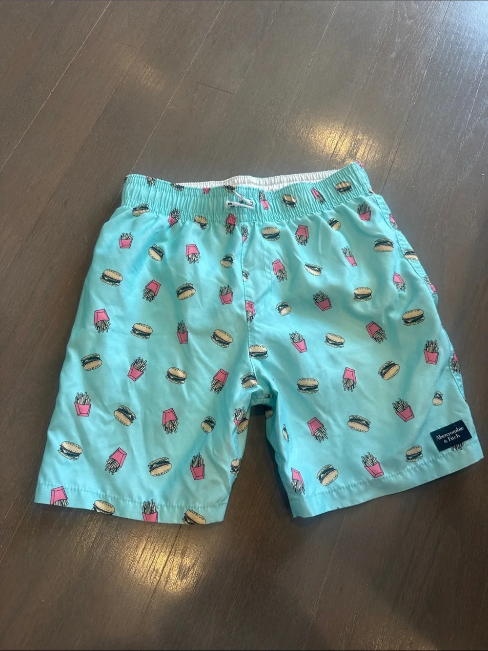 Abercrombie & Fitch Blue Palm Tree Swim Trunks